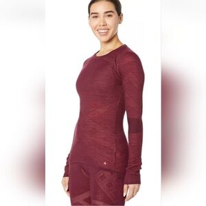 Smartwool Intraknit Thermal Merino Wool Base Layer Top in Red Sz M